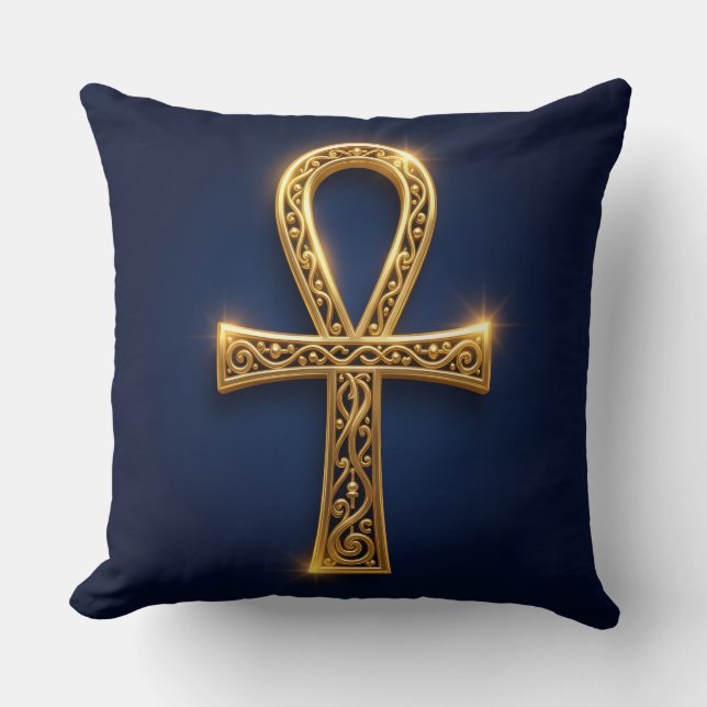 Ankh Symbol Bedeutung – Schlüssel des Lebens´10 Throw Pillow (Front)