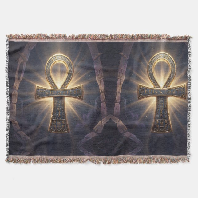 Ankh Symbol Bedeutung – Schlüssel des Lebens´12 Throw Blanket (Front)