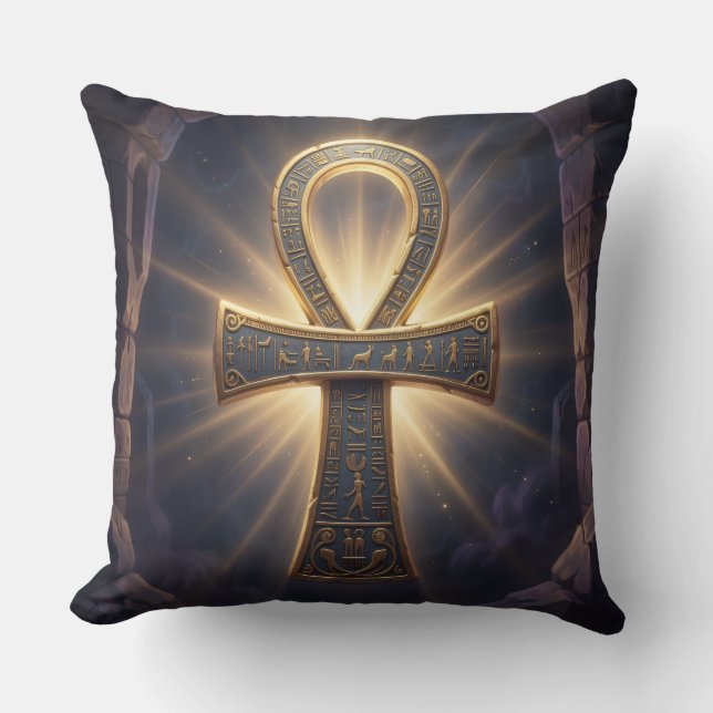 Ankh Symbol Bedeutung – Schlüssel des Lebens´12 Throw Pillow (Front)