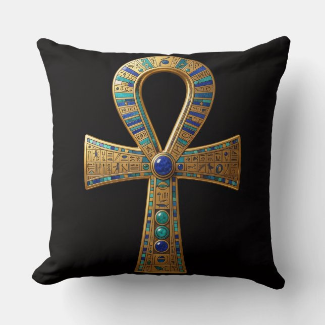 Ankh Symbol Bedeutung – Schlüssel des Lebens´8 Throw Pillow (Front)