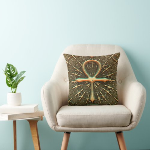 Ankh Symbol Key Of Life Throw Pillow