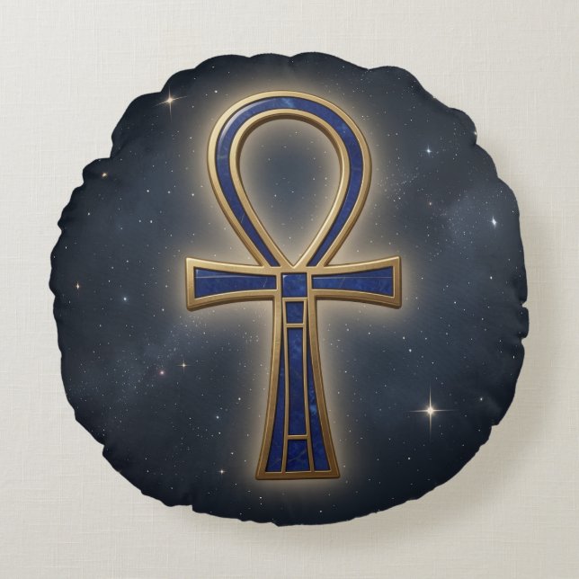 Ankh Symbol Meaning - Key of Life'7 Round Pillow (Front)
