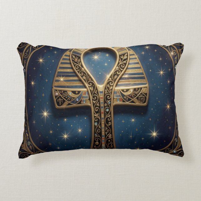 Ankh Symbol Meaning – Key of Life´10 Accent Pillow (Front)