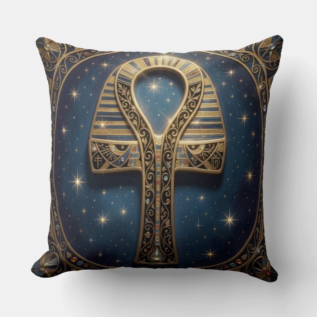 Ankh Symbol Meaning – Key of Life´10 Throw Pillow (Front)