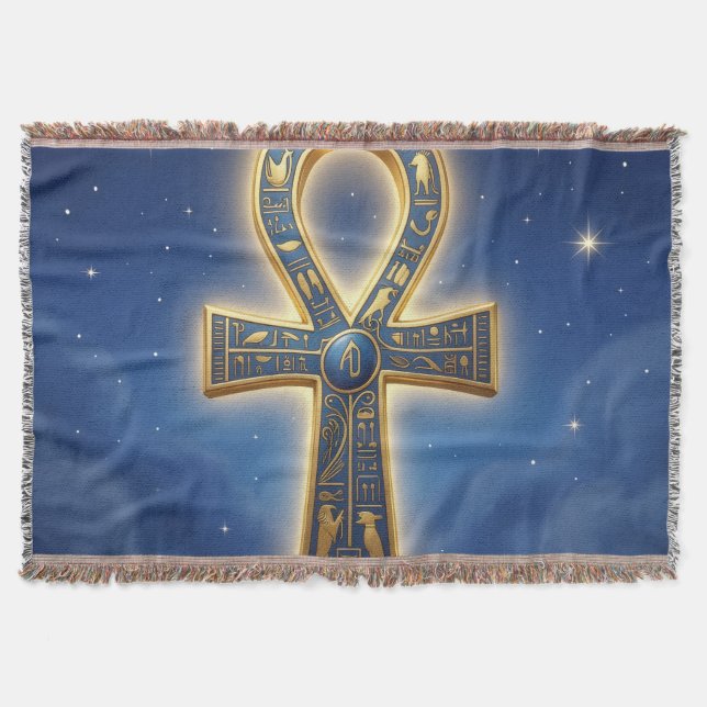 Ankh Symbol Meaning – Key of Life´11 Throw Blanket (Front)