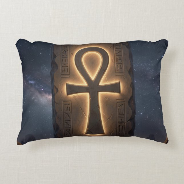 Ankh Symbol Meaning – Key of Life´12 Accent Pillow (Front)
