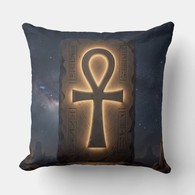 Ankh Symbol Meaning – Key of Life´12 Throw Pillow (Front)