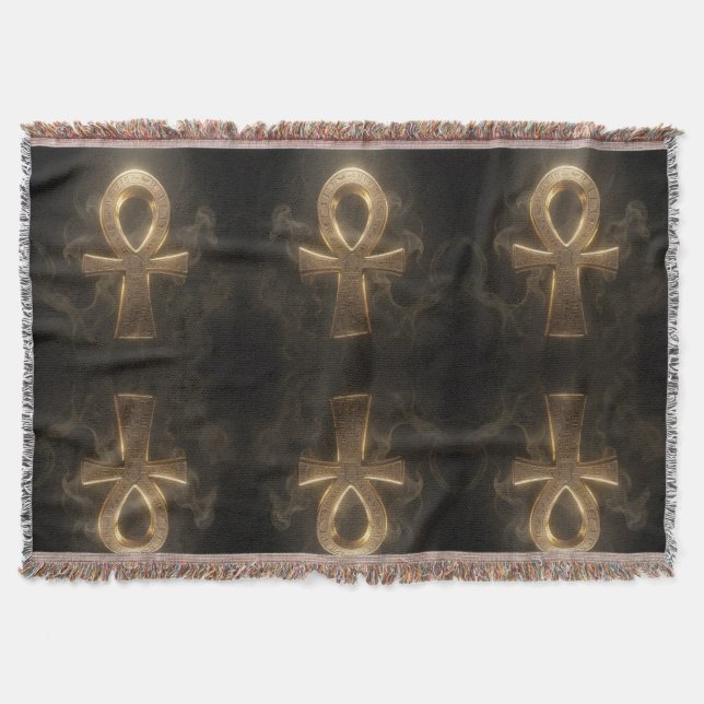 Ankh Symbol Meaning – Key of Life´1 Throw Blanket (Front)