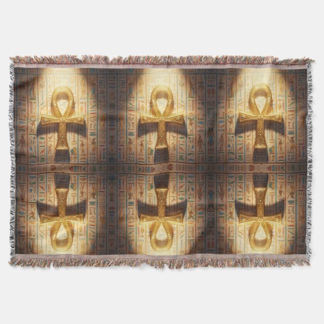 Ankh Symbol Meaning – Key of Life´1 Throw Blanket (Front)