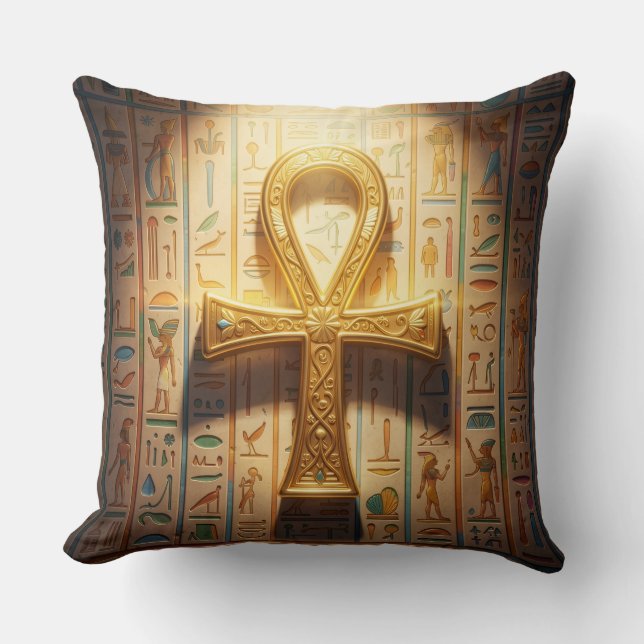 Ankh Symbol Meaning – Key of Life´1 Throw Pillow (Front)