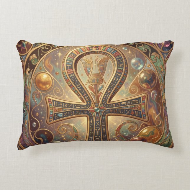 Ankh Symbol Meaning – Key of Life´2 Accent Pillow (Front)