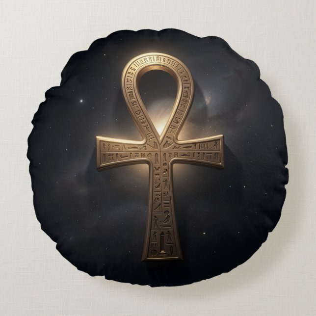 Ankh Symbol Meaning – Key of Life´2 Round Pillow (Front)