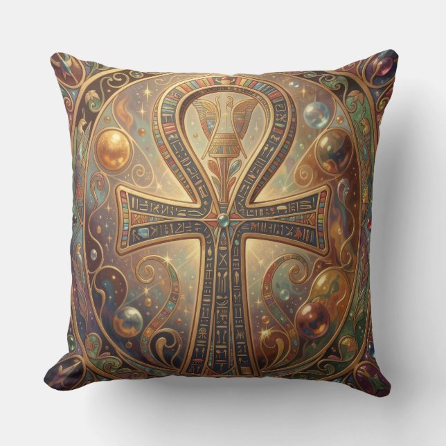 Ankh Symbol Meaning – Key of Life´2 Throw Pillow (Front)