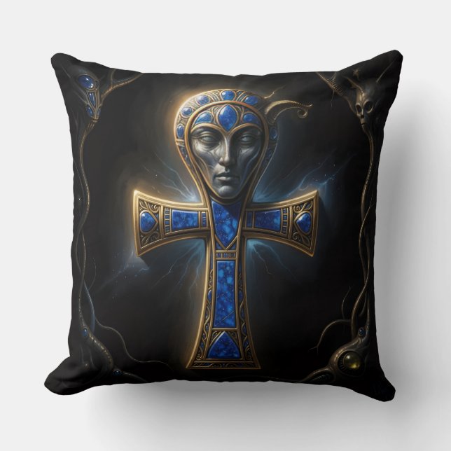 Ankh Symbol Meaning – Key of Life´3 Throw Pillow (Front)