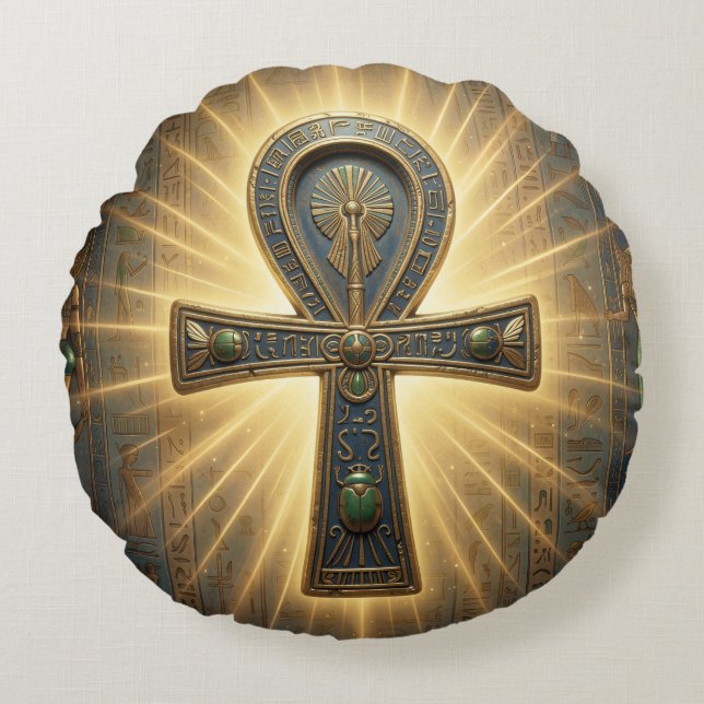 Ankh Symbol Meaning - Key of Life´4 Round Pillow (Front)
