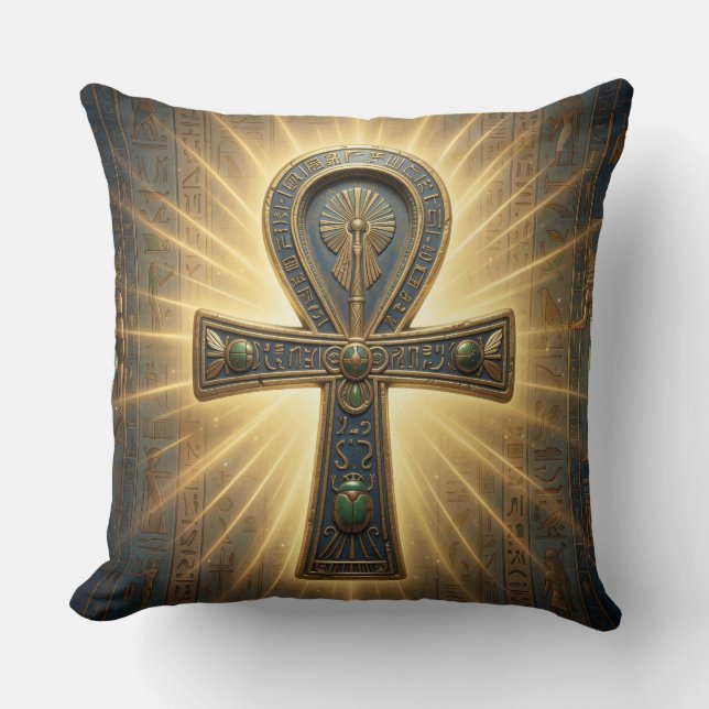 Ankh Symbol Meaning – Key of Life´4 Throw Pillow (Front)