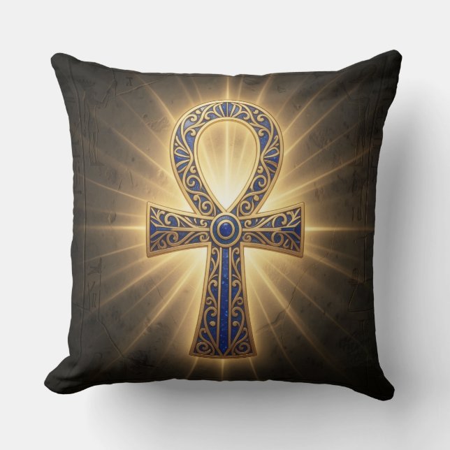 Ankh Symbol Meaning – Key of Life´4 Throw Pillow (Front)