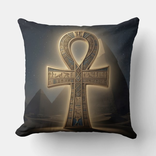 Ankh Symbol Meaning – Key of Life´6 Throw Pillow (Front)