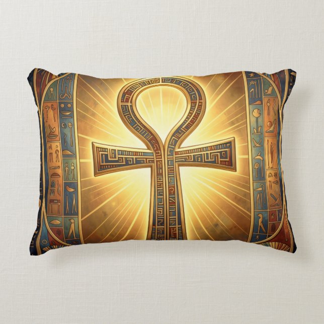 Ankh Symbol Meaning – Key of Life´7 Accent Pillow (Front)