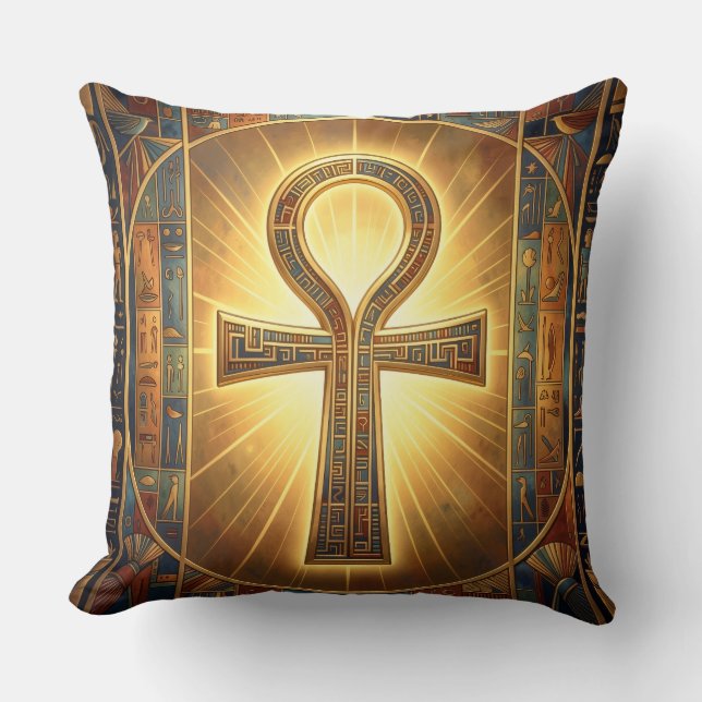 Ankh Symbol Meaning – Key of Life´7 Throw Pillow (Front)