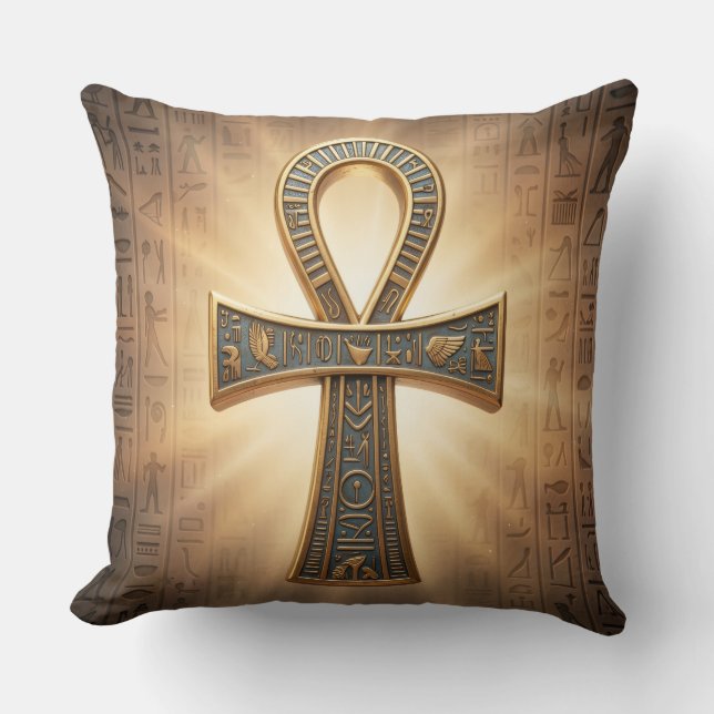 Ankh Symbol Meaning – Key of Life´9 Throw Pillow (Front)