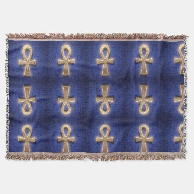 Ankh Symbol Meaning - Key of Life Throw Blanket (Front)