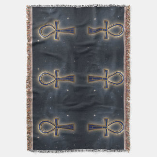 Ankh Symbol Meaning – Key of Life Throw Blanket