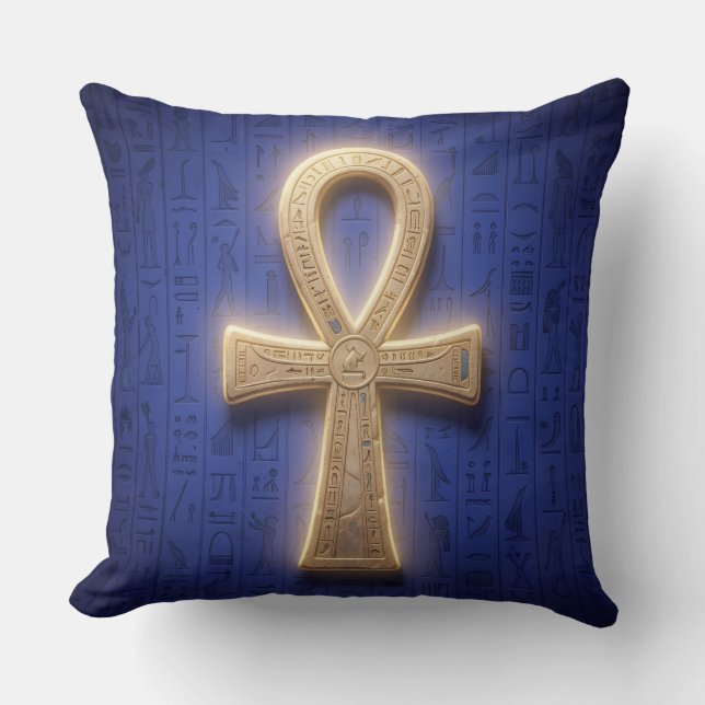 Ankh Symbol Meaning - Key of Life Throw Pillow (Front)