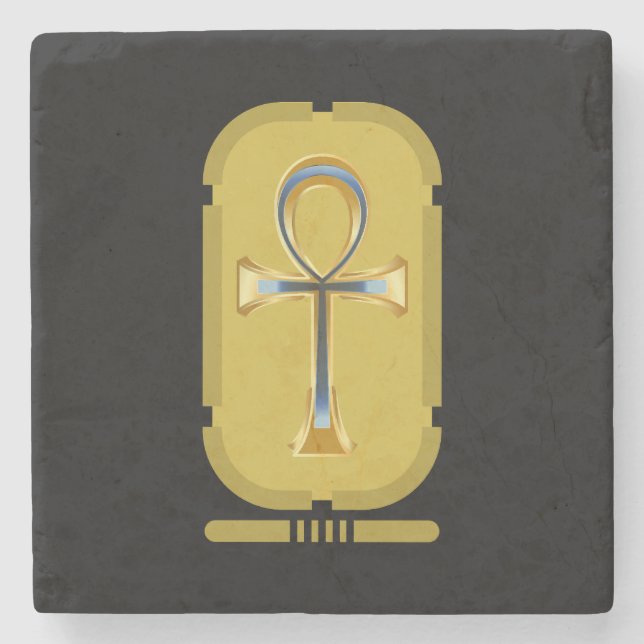 Ankh Symbol Stone Coaster (Front)