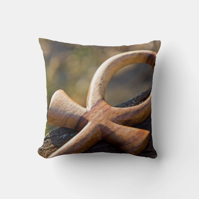 Ankh symbol throw pillow (Front)