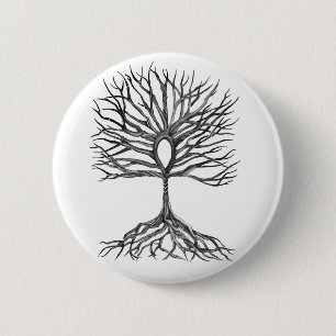 Ankh Tree of LIfe Design Pinback Button