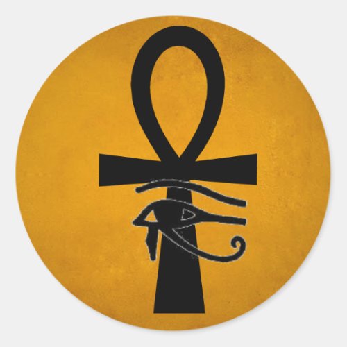 Ankh with Horus Eye Classic Round Sticker