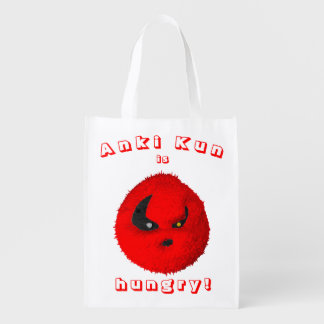 Anki Kun is hungry! Candy Apple Red English Grocery Bag