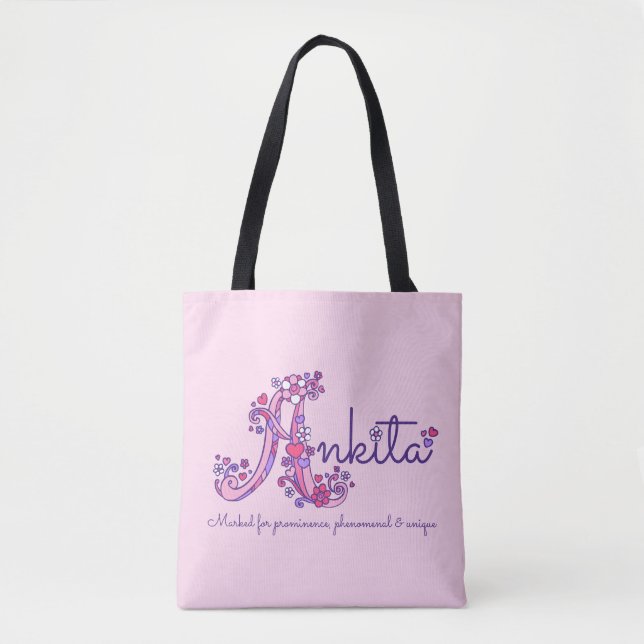 Ankita name and meaning monogram bag (Front)