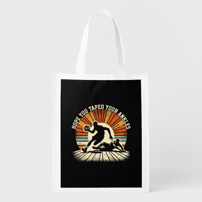 Ankle Breaker - Dynamic Basketball Showdown Grocery Bag (Front)