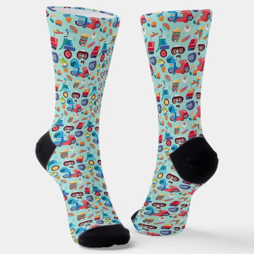 Ankle socks with cartoon toys design
