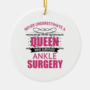 Ankle Surgery Recovery For Women Ceramic Ornament