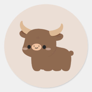 Ankole-Watusi Cow Classic Round Sticker