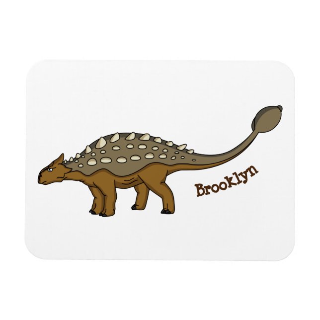 Ankylosaurus armored dinosaur illustration magnet (Horizontal)