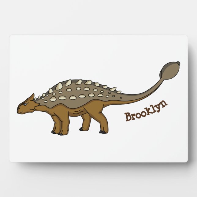 Ankylosaurus armored dinosaur illustration plaque (Front)