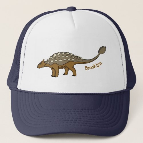 Ankylosaurus armored dinosaur illustration trucker hat