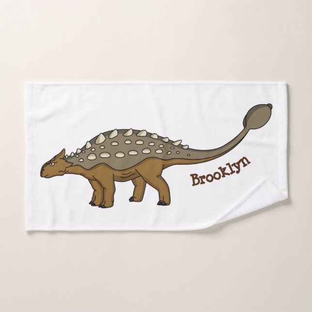 Ankylosaurus armoured dinosaur illustration bath towel set (Hand Towel)