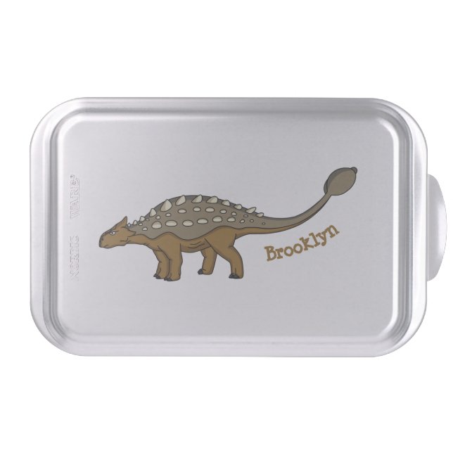 Ankylosaurus armoured dinosaur illustration cake pan (Front)