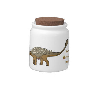 Ankylosaurus armoured dinosaur illustration  candy jar