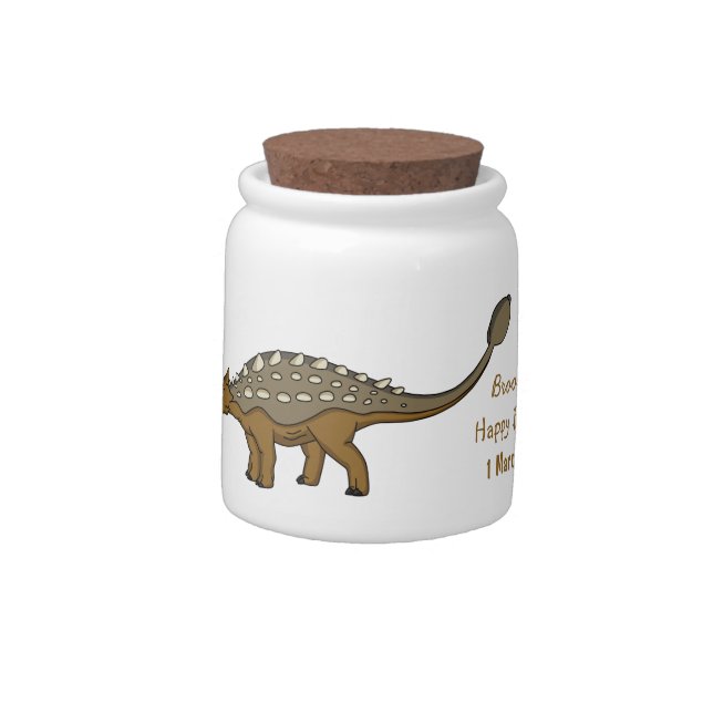 Ankylosaurus armoured dinosaur illustration  candy jar (Left)