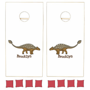 Ankylosaurus armoured dinosaur illustration cornhole set