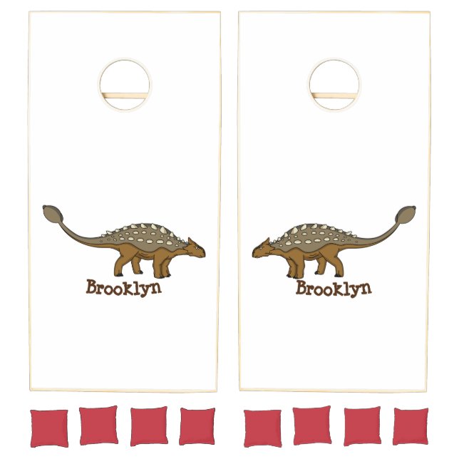 Ankylosaurus armoured dinosaur illustration cornhole set (Set)