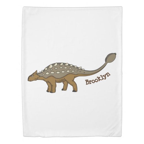 Ankylosaurus armoured dinosaur illustration duvet cover