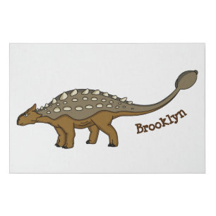 Ankylosaurus armoured dinosaur illustration faux canvas print