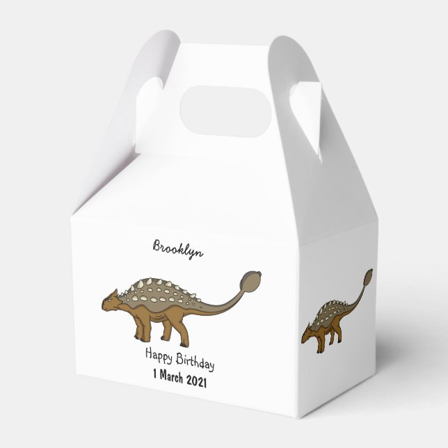 Ankylosaurus armoured dinosaur illustration  favor boxes (Front Side)